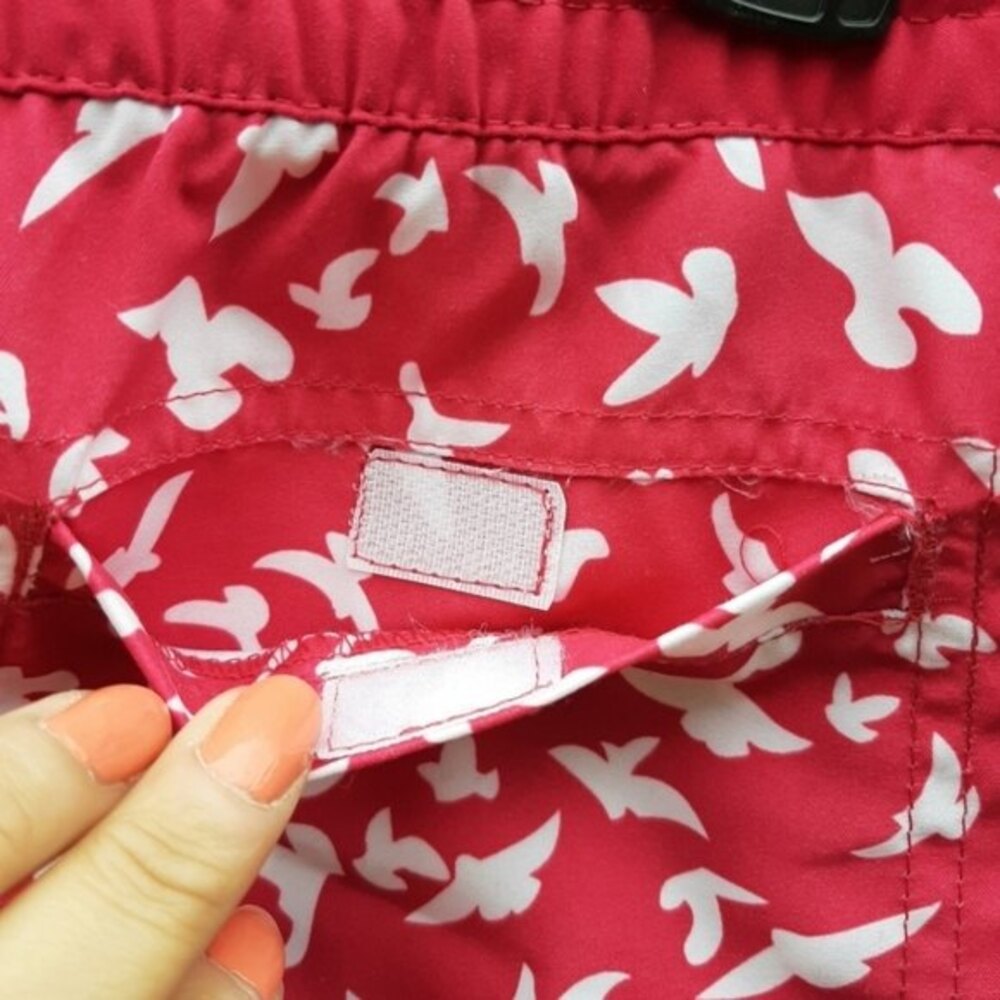 Firefly Swim Shorts Pockets Drawstring Fuchsia & White Seagulls Print Size M - Picture 10 of 13
